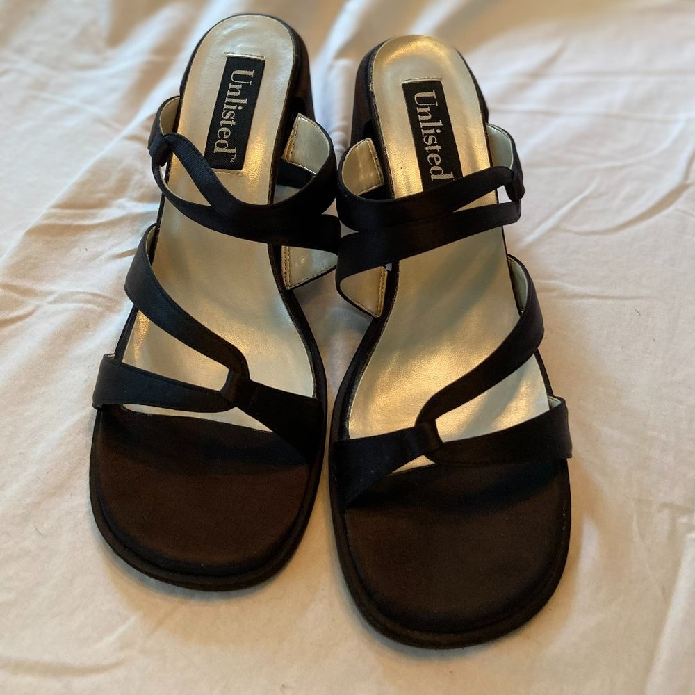 Kenneth Cole Unlisted black satin sandals